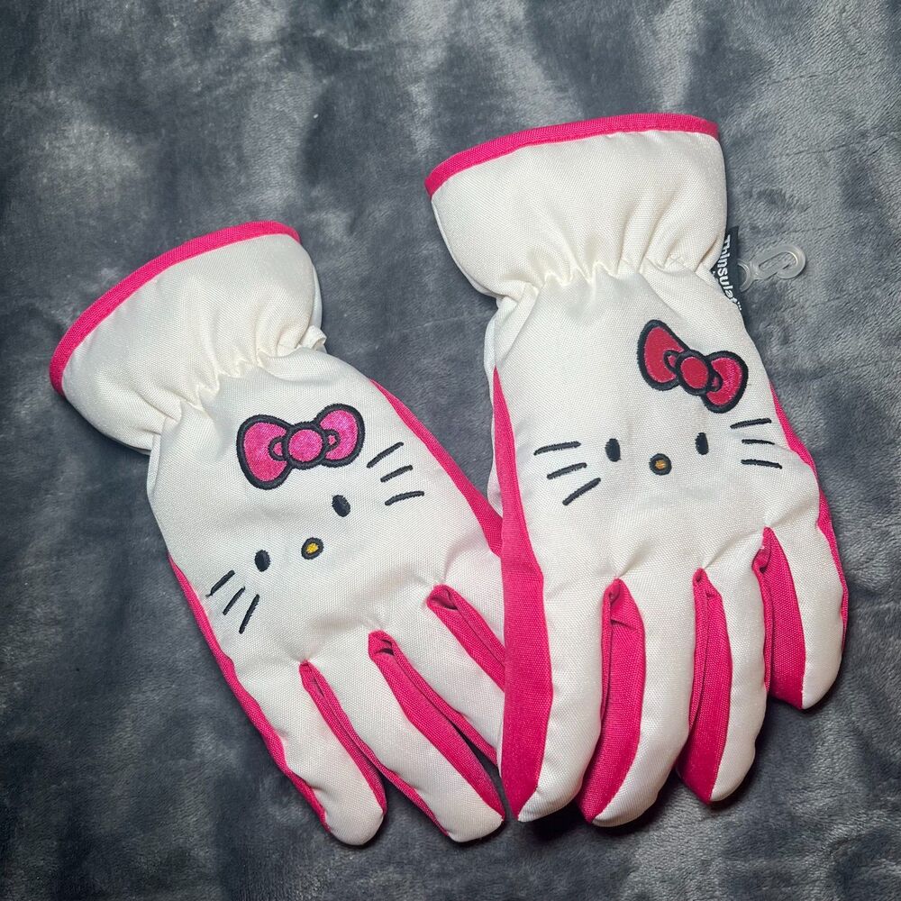 Sanrio Hello Kitty Snow Ski Gloves Thinsulate Insulated 40 Grams Kidcore Kawaii